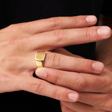 18K Gold Square Signet Ring