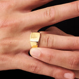 18K Gold Square Signet Ring