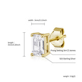 18k Gold Baguette Stud Diamond Earrings