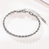 Silver 3/5mm Rope Bracelet