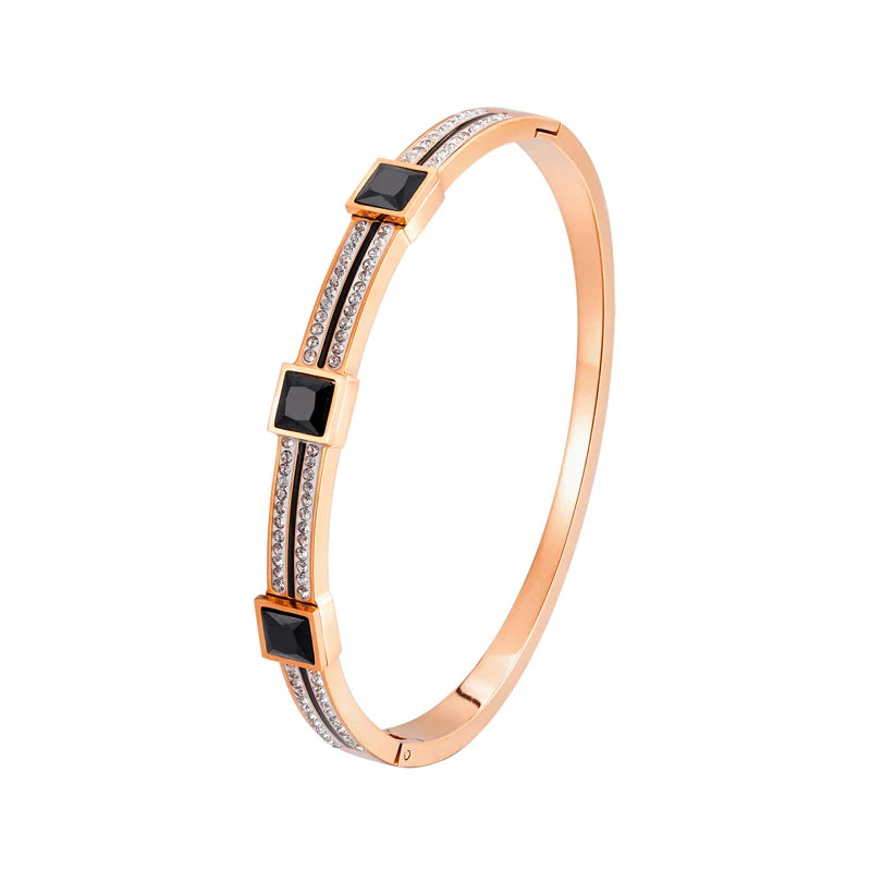 Lux Black Onyx Diamond Bangle