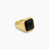 18K Gold Black Onyx Ring