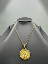 18K Gold Poseidon Pendant Chain Necklace