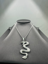Sterling Silver Dragon Pendant Chain Necklace