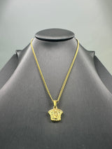 18K Gold Mini Medusa Pendant Chain Necklace