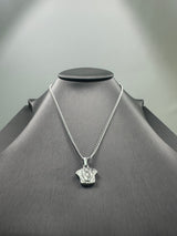 Sterling Silver Mini Medusa Pendant Chain Necklace
