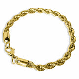 5mm 18K Gold Rope Bracelet