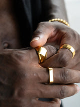 18K Gold Diamond Signet Ring