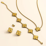 18k Gold Clover Set