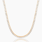 18k Gold 4mm Moissanite Tennis Chain