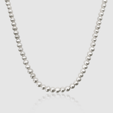 Rounded Sterling Silver Pearl necklace