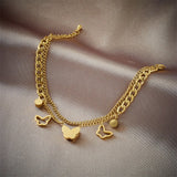 18k Gold Cuban Butterfly Diamond Bracelet