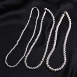 Rounded Sterling Silver Pearl necklace