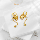 18k Gold Pure Heart Cuban Earrings