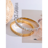 18k Gold Double Layered Diamond Bangle