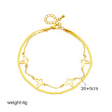 18k Gold Snake Chain Butterfly Anklet