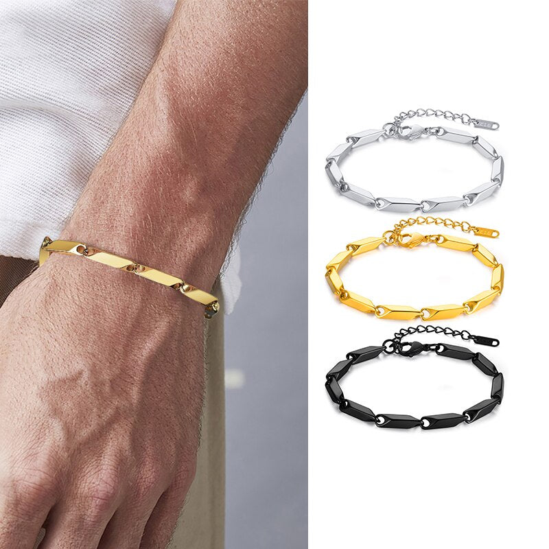 Bar Linked Bracelet (18k Gold / Sterling Silver)