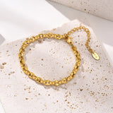 18k Gold Coffee Bean Linked Bracelet