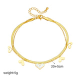 18k Gold Double Layered heart Anklet