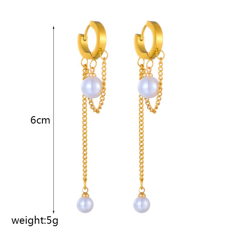 18k Gold Miami Pearl Link Earrings