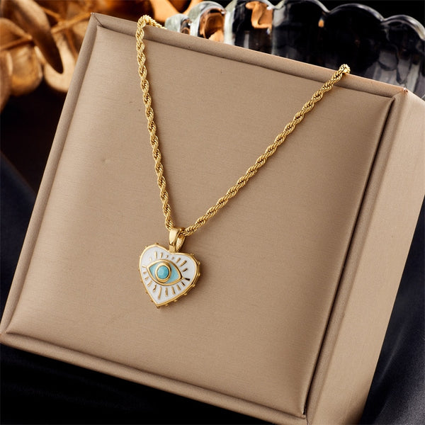 18k Gold Eye Of The Storm Pendant Rope Necklace