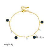 18k Gold Black Gem Diamond Anklet