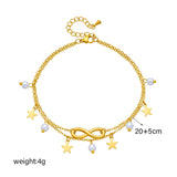 18k Gold Infinity Pearl Anklet