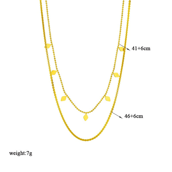 18k Gold Diamon Linked Necklace Set