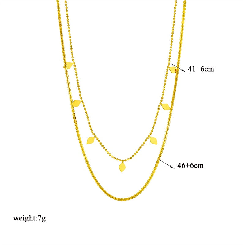 18k Gold Diamon Linked Necklace Set