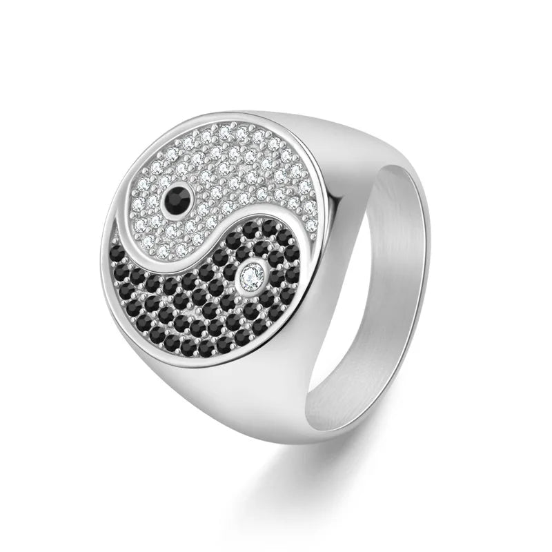 Diamond Ying Yang Ring