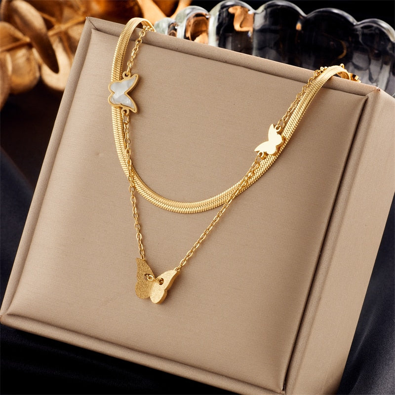 18k Gold Butterfly Kingdom Necklace Set