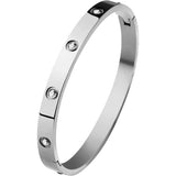 Sterling Silver Cartiar 6 Diamond Bangle Bracelet