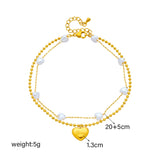 18k Gold Love Pearl Anklet