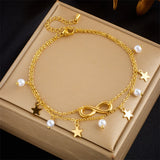 18k Gold Infinity Pearl Anklet