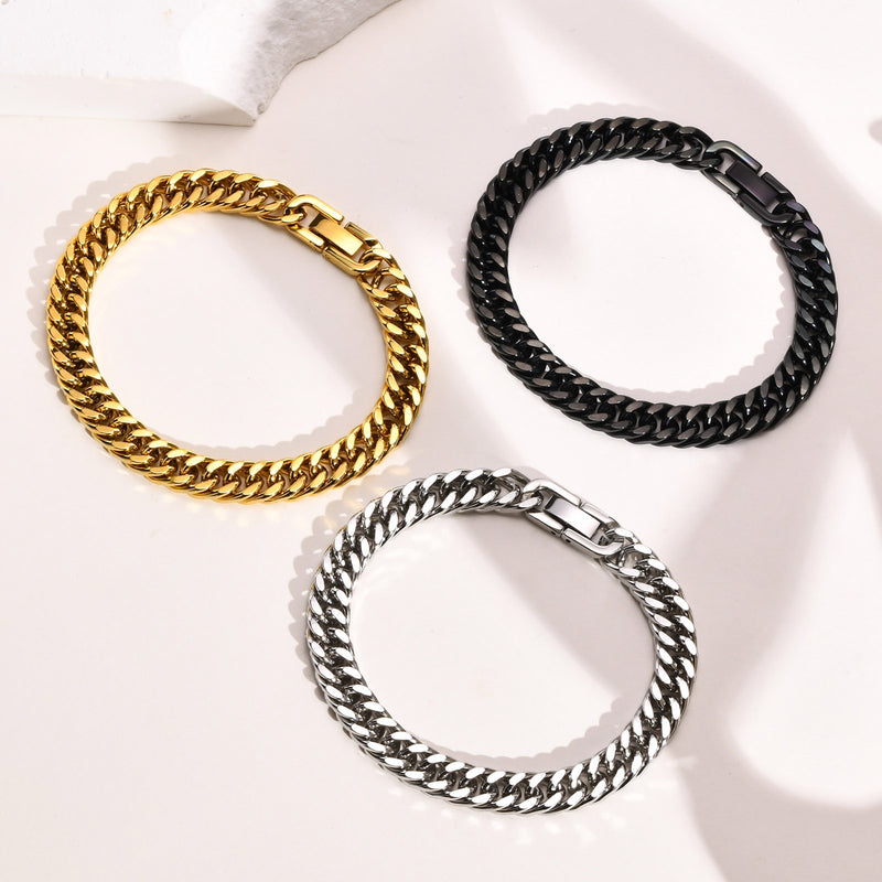 8mm Double Curb Chain Bracelet