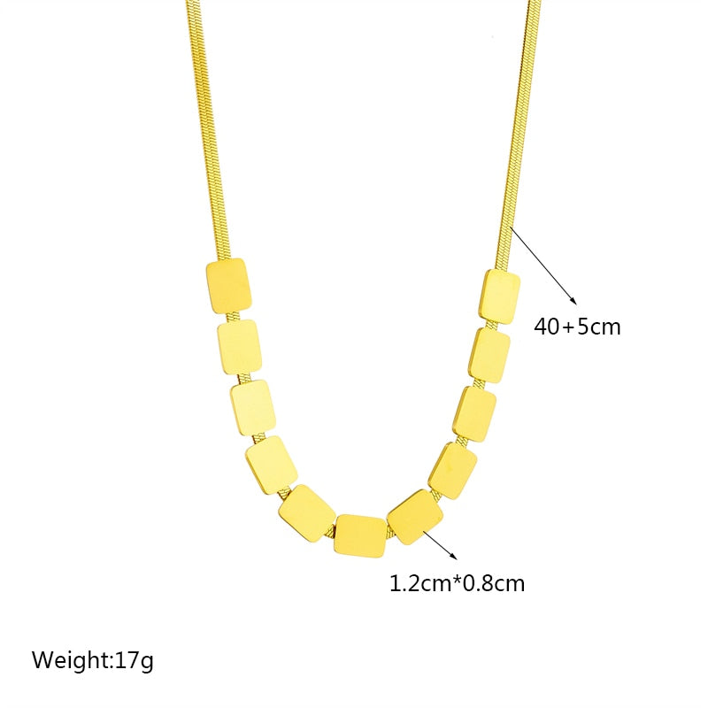 18k gold Snake Rod Necklace