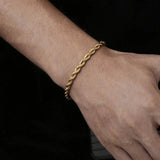 4mm 18K Gold Rope Bracelet