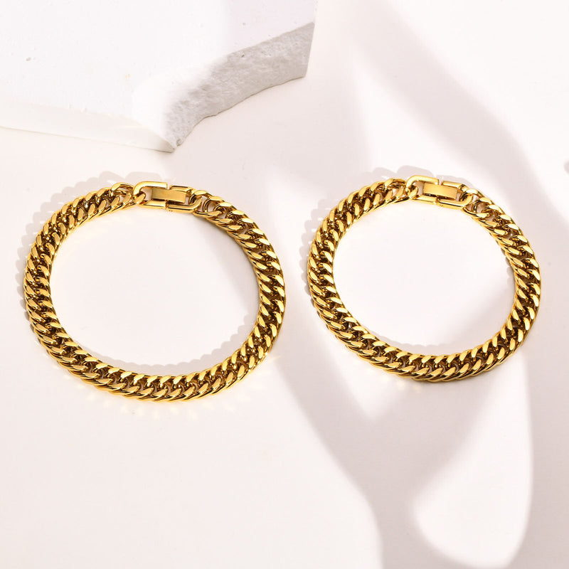 8mm Double Curb Chain Bracelet