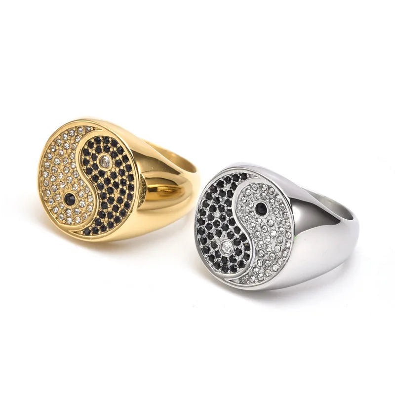 Diamond Ying Yang Ring