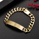 18K Gold 10MM Cuban Link Bar Bracelet