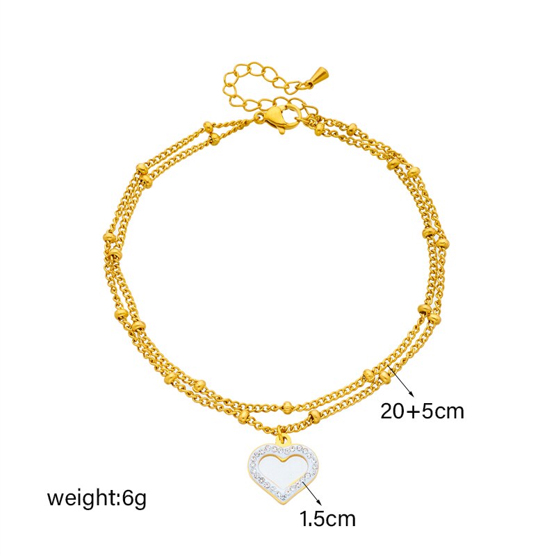 Rubier 18k Gold Rubier Diamond Heart Anklet – ICEEX