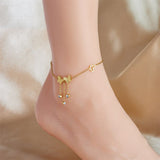 18k Gold Butterfly Diamond Chandelier Anklet