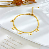 18k Gold Double Layered heart Anklet