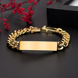 18K Gold 10MM Cuban Link Bar Bracelet