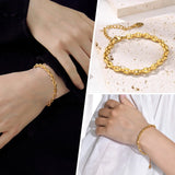 18k Gold Coffee Bean Linked Bracelet