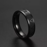 Titanium Roman Numeral Ring