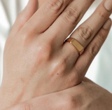 18K Gold Rectangle Signet Ring
