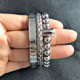 Sterling Silver Roman Numeral Bangle Bracelet