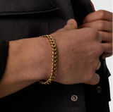 8mm 18k Gold Cuban Link Bracelet