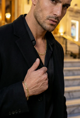 7mm 18K Gold Figaro Bracelet